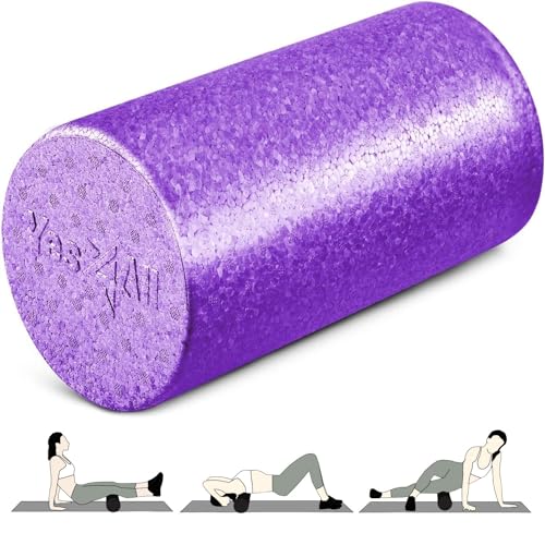 Yes4All Foam Roller, EPP High-Density Material, High Firmness Level, Back Roller for Athlete & Professional, Suitable for Back, Stretching, & Pilates, 12/18/24/36 inch - Purple, 12 in - color: Purple, size: 12-inch (Pack of 1)