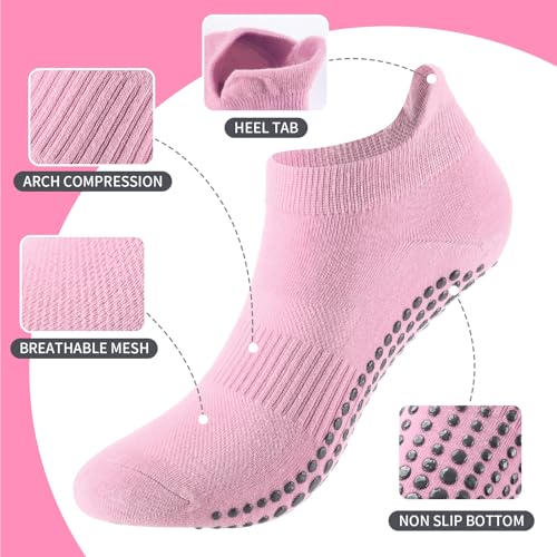 Halloscume Yoga Mat Bag Set for Women Including Yoga Tote Bag (Without Mat) Booty Resistance Bands Non Slip Sports Socks Silicone Ties for Pilates Travel Workout Office Home Gym - color: Pink