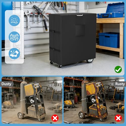 COSHNIBI Welding Cart Cover,Heavy Duty 3 Layers Welder Cart Covers,Suitable for Tig Mig Welder Carts & Plasma Cutter Rolling Welding Carts,37" L x 18" W x 47" H(Cover Only) - size: For 125 cu/ft Welding Cylinders