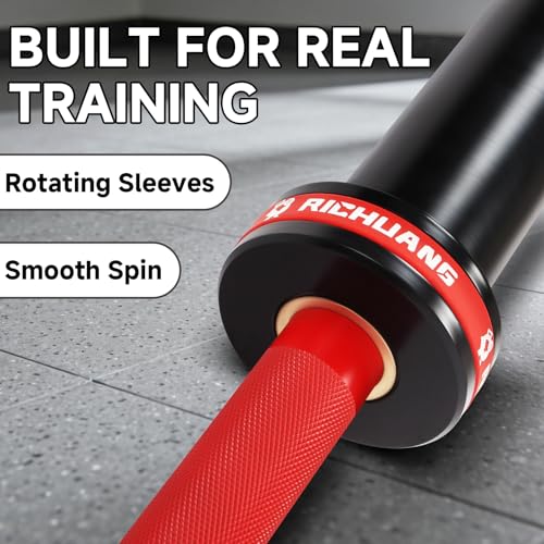 Ceramic Olympic Barbell 4/5/6FT – Short 2" Bar for Home Gym | Alloy/A3/45 steel. 400-500LB. 28mm knurled grip. Brass bushings. Squat, bench, deadlift, hip thrust. Fits standard plates. - color: Red, size: 5FT-500LBS