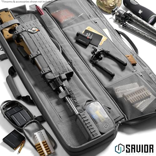 Savior Equipment 20" MOLLE Tactical Rifle Scope Carry Case & Muzzle Cover w/Hook Backing, Padded 600D Heavy Duty Polyster to Protect Firearm During Transportation - color: OD Green