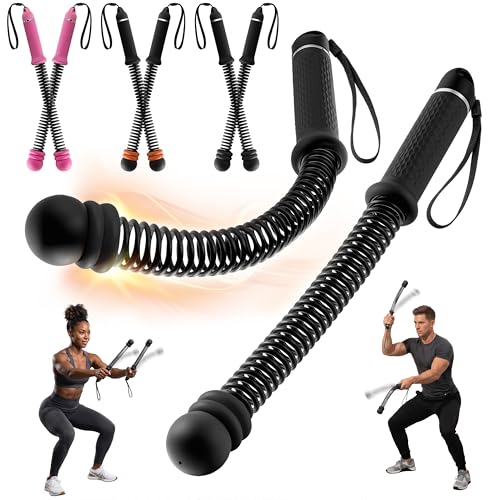 Chillchard Battle Ropes for Home Gym, Weighted Ropeless Battle Ropes | Cordless Battle Ropes with Adjustable Resistance Springs, Portable Home Workout Equipment for HIIT Cardio & Strength Training - color: Black