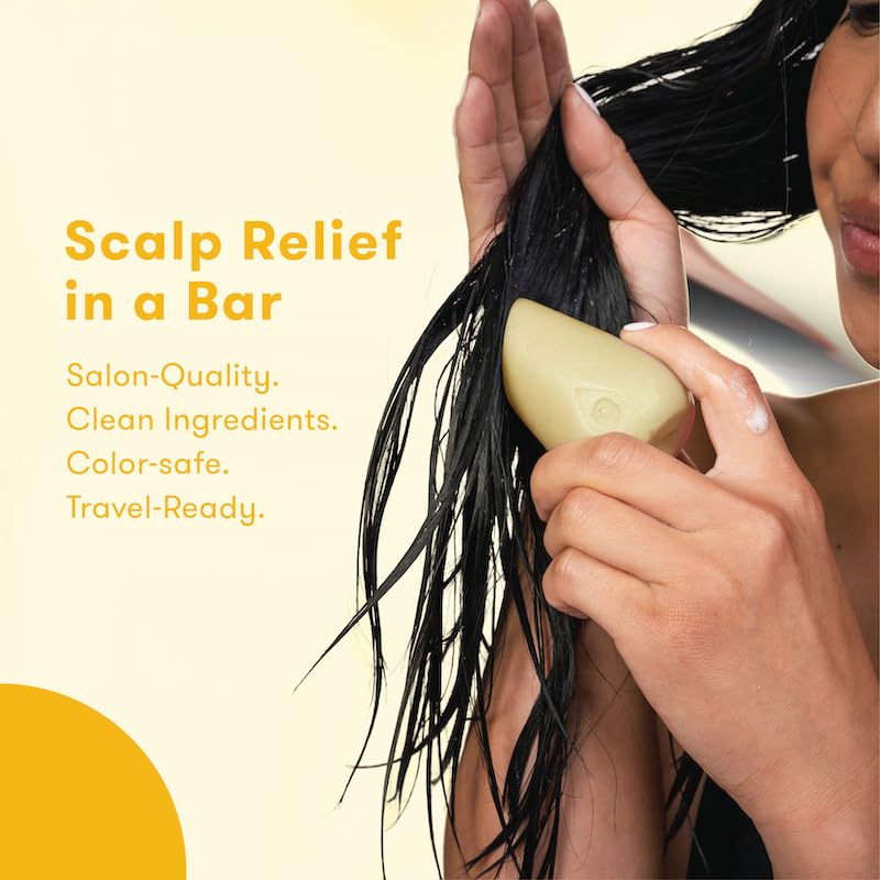 HiBAR - Soothe Conditioner Bar - For Dry, Itchy, Flaky Scalps - Improves Scalp Health - With Willow Bark Extract & Salicylic Acid - Plastic-Free - Soap, Paraben & Sulfate-Free -Color Safe -1 Solid Bar - style: Soothe - Calms & Relieves