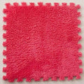 Thickened Soft Plush Foam Interlocking Floor Carpet Mat, 24 Pcs 12x12x0.4 Inch Fluffy Square Puzzle Foam Carpet Tiles with Edgings(Color:Red) - color: Red