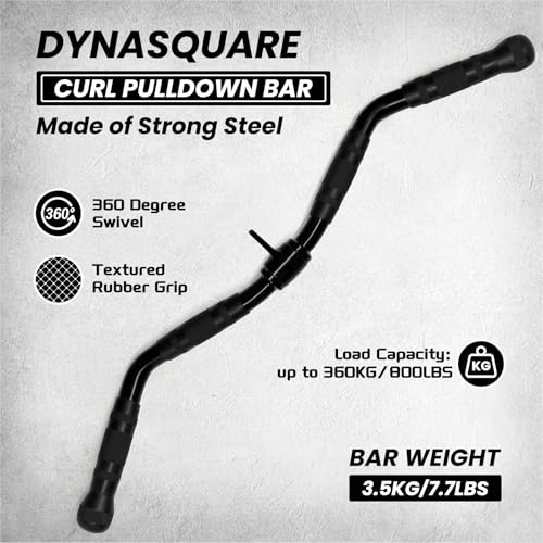LAT Pulldown Attachments Combo, Cable Machine Accessories with Curl Pulldown Bar, Fit Most Gym Machines, Made of Heavy Duty Solid Steel - color: Black