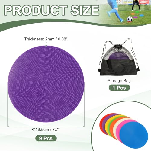 Spot Markers, Poly Spot Marker for Agility Training Floor Dots Non Slip Flat Field Cones - color: Purple, size: 19.5 cm/7.7inch