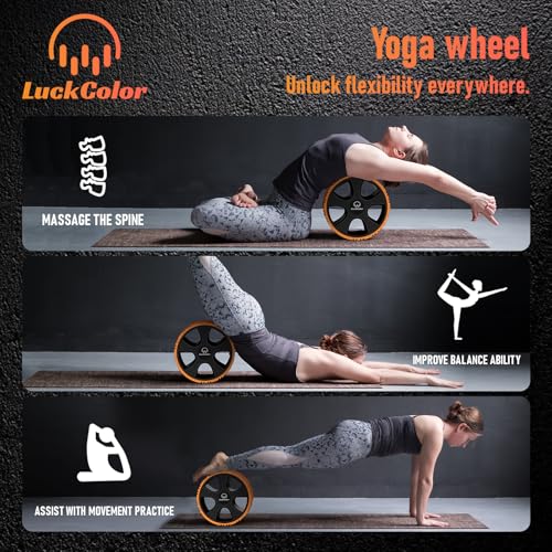 Back Roller, Back Wheel Targeted Back Pain Relief, Yoga Wheel Muscle Massage, Foam Roller for Trigger Point Therapy Physical, Stretching & Exercise, 880lbs Capacity, 10 Inch (Orange+Black) - color: Orange+black