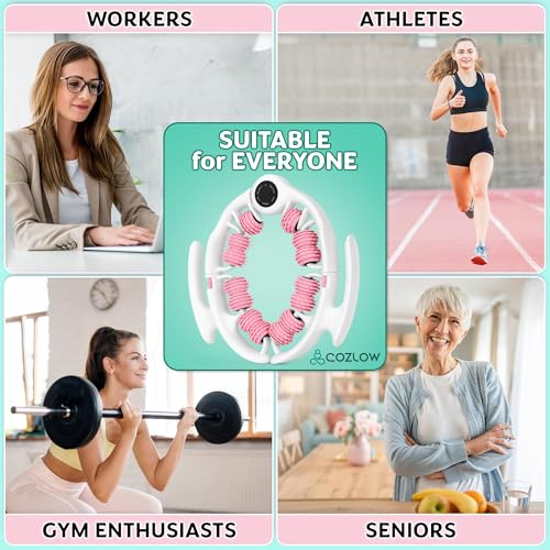 COZLOW Cellulite Massage Roller - Pink - Anti-Cellulite Massager with Detachable Roller Handles for Thighs, Legs & Buttocks - Fascia Massage Tool for Lymphatic Drainage & Deep Tissue Therapy - color: Pink