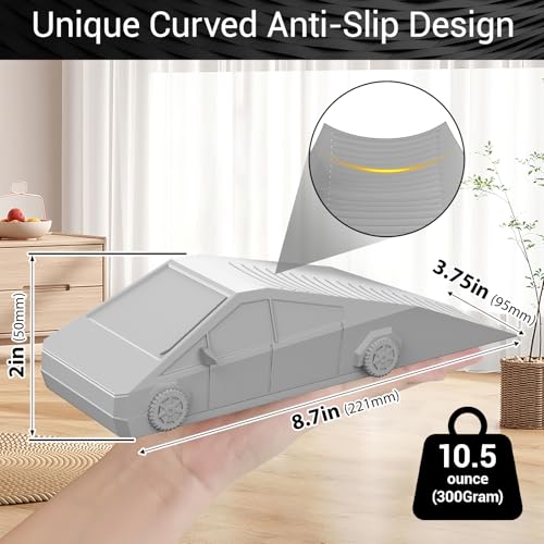 AIMAXINKE Funny Tesla Cybertruck Door Stoppers for Bottom of Door, Anti-Slip Rubber Heavy Duty Door Stop Wedge, Large Doorstop 2 inches High Gate Holder Suits Any Floor＆ As a Gifts - color: White-1pack-Rubber