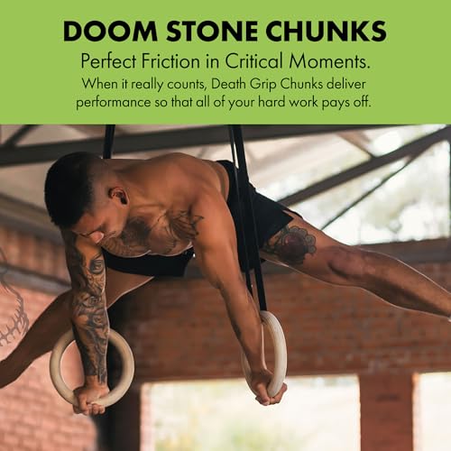 Death Grip Doom Stone Chunky Climbing Chalk – 125g Loose Chalk Chunks – 100% Pure Magnesium Carbonate for Rock Climbing, Bouldering, Weightlifting & Gymnastics