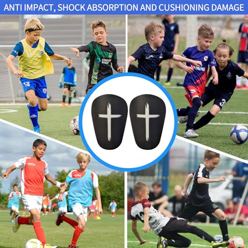 Mini Shin Guards Soccer Age 4-6, Small Protective Gear with Fixed Straps | 2/4 Pairs Tiny Cross printed design Shin Pads Extra Small Protective Equipment Calf Protective Gear for Kids Boy girls Player - color: White+Black, size: Small