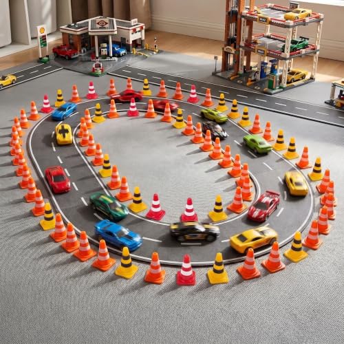 36/60/120/200 Pack 1 Inch Orange Mini Traffic Cones.Perfect as Construction Party Favors,Durable Small Roadblock Markers for Training Scenarios and Sports Event Setups - color: Three colors