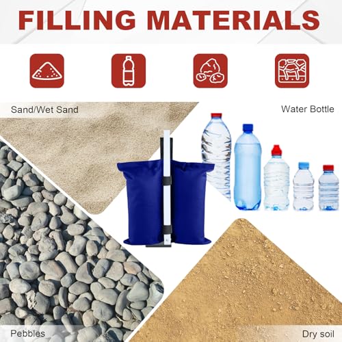 ABCCANOPY Canopy Weights 150 LBS Tent Sand Bags,4-Pack Blue(No Sand) - color: Blue, size: 150 LBS