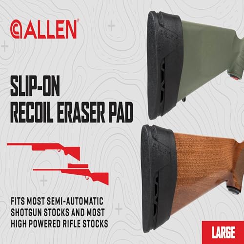 Allen Company Recoil Eraser II Slip‑On Pad – Universal Rifle & Shotgun Recoil Reduction Sleeve – Cushioned Silicone for Enhanced Comfort & - size: Large