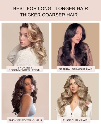 Grande Heatless Curls Overnight Rods - Upgraded Directional Grip Velvet - No Heat Hair Curlers to Sleep, Jumbo Large Hair Rollers Flexible Curling Rods Set for Long Thicker Coarser Hair Blowout Look - color: Blush Pink