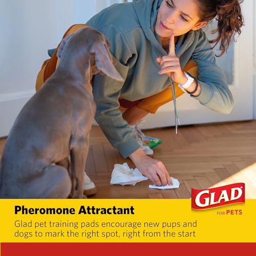 Glad for Pets Activated Carbon Dog Training Pads with Anti-Microbial Technology, Odor Eliminator Pee Mats for Dogs, 6-Layer Leak-Proof Heavy Duty Indoor Puppy Potty Pads, 23 x 23 Inches, 30 Count - size: 30 Count (Pack of 1)
