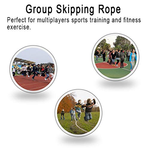 ACEONE Long Jump Rope, Multiplayer Skipping Rope with Wooden Handle for Kids and Adult, Team Group Jumping Rope for School Sport and Outdoor Activity - size: 16ft