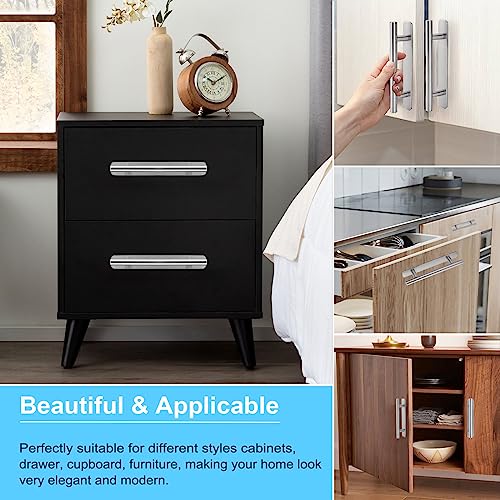Self-Stick Instant Cabinet Drawer Pulls - 6" Stainless Steel Drawer Push Pull Handles Helper with Adhesive Door Handle for Kitchen Wardrobe Drawers Window Sliding Closet (2Pack, Silver) - color: New Stainless Steel, size: Small (5.83")