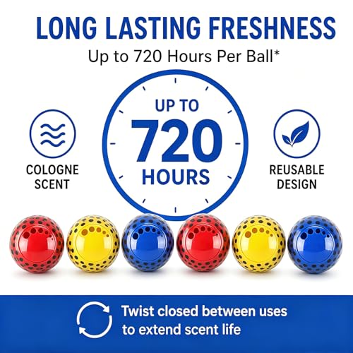 Knixmax Sneaker Deodorizer Shoe Freshener Balls, Odor Eaters for Shoes Boots Mules, Smell Eliminator Ball for Gym Gear Bags and Lockers, Cologne Scent, Pack of 6, Colorful - color: 1. Cologne