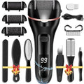 Callus Remover for Feet, 13-in-1 Professional Pedicure Tools Foot Care Kit, Foot Scrubber Electric Feet File Pedi for Hard Cracked Dry Dead Skin, 3 Rollers, 2 Speed, Battery Display (Black) - style: Black