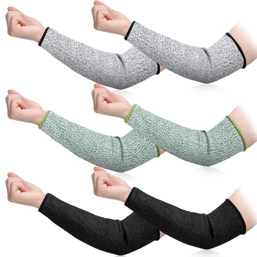 Sintege 3 Pairs Arm Protectors for Thin Skin and Bruising Cut Resistant Forearm Sleeve Level 5 Arm Burn Protection Sleeve(12.6 Inch,Black, Grey, Green) - color: Black, Grey, Green, size: 12.6 Inch