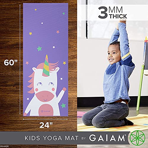 Gaiam Kids Yoga Mat Exercise Mat, Yoga for Kids with Fun Prints - Playtime for Babies, Active & Calm Toddlers and Young Children - color: Twinkle Toes
