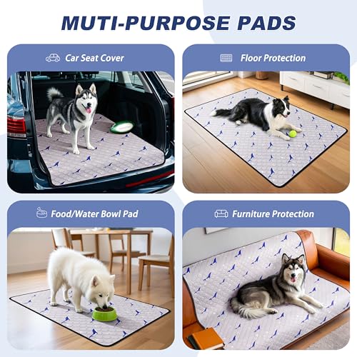 Washable Dog Pee Pads, Non-Slip Waterproof, 18 x 24 in, 2 Pack, Dolphin | Super absorbent, waterproof and non-slip; washable, reusable dog pads for crates, playpens, floors, furniture and travel - color: Dolphin Pattern, size: 18"x24"(Pack of 2)