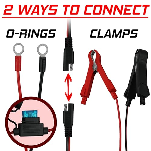Smart Battery Charger, Maintainer, and Desulfator 6 Amp 6V/12V - for Cars, Trucks, SUVs, RVs- Standard & Absorbed Glass Mat Lead Acid (Wet, STD, AGM) & LiFePO4 Batteries- LCD Display, SAE Connectors