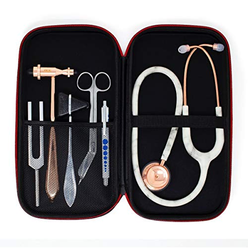 MDF Instruments, Hard Travel Carrying Case with Mesh Pocket, Medium Size, Fits MD One & Acoustica Stethoscopes, Reflex Hammers, Sphygmomanometers, Penlights, Doctor & Nurse Accessories (MDFSCM12)
