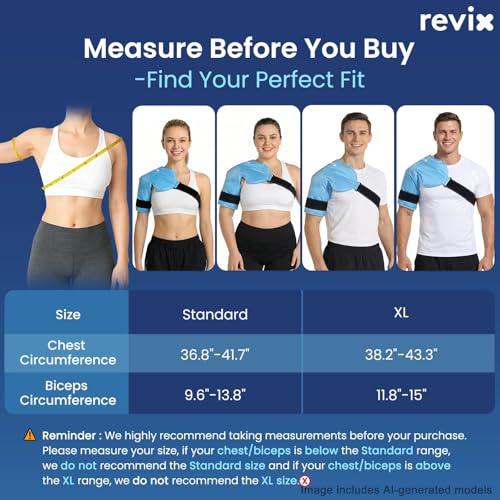 REVIX Shoulder Ice Pack for Rotator Cuff Cold Therapy, Arm Gel Ice Pack for Injuries Reusable, Flexible Cold Compression Wrap for Post-Workout Recovery, Fatigue and Shoulder Discomfort, Blue - size: Standard, style: Blue