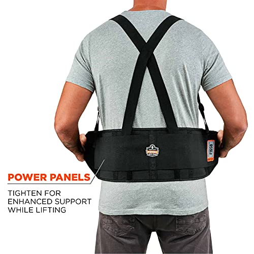 Ergodyne ProFlex 1650 Back Support Belt, 7.5" Elastic, Adjustable, Removeable Straps (Pack of 2) - size: X-Small (Pack of 2)