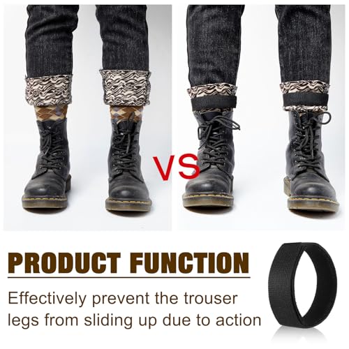 JaGely 2 Pairs Black Boot Blousers Elastic Boot Straps Bands Blousing Straps Ankle Hook and Loop for Hunting Hiking Cycling - size: 5 cm*30 cm