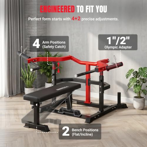 Multi-Function All in 1 Weight Bench Set - Multi-Positions Heavy Duty Weight Lifting Sit Up Bench Workout Benchs Folding Bench Press for Home Gym - color: Red-Black