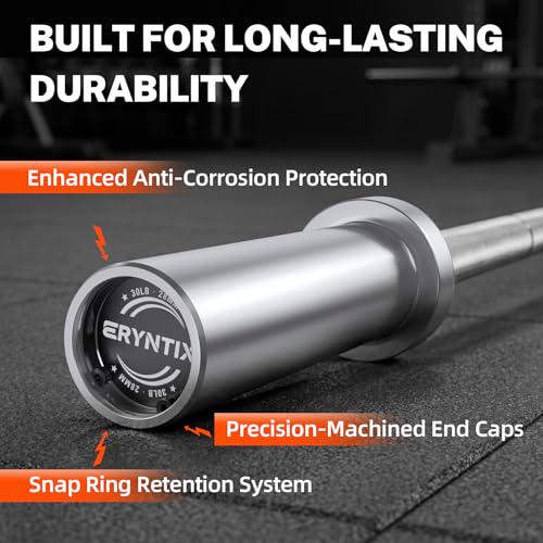 Olympic Barbell Bar Series, 2 Inch Weightlifting Bars, 4FT 6FT 7FT Straight & EZ Curl Options, 190K PSI Steel, Diamond Knurling, Smooth Rotation for Home & Gym Strength Training - color: 6FT
