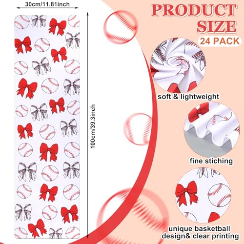 Moukeren 24 Pcs Cooling Towels 40"x12" Bulk Game Day Sports Ice Towel Quick Dry Breathable Party Favors for Team Coach Gift - style: Baseball