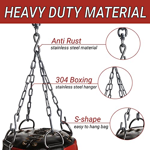 360 Rotation Heavy Bag Chain, Punching Bag Hanger with Stainless Steel Swivel Chain and 4 Snap Hooks, Mount for Hammock, Gym Swing, Yoga Swing, Trapeze - size: Chain 4 Panels