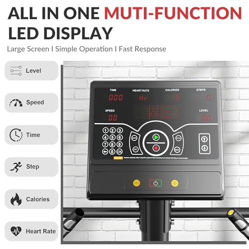 Fitvids Stair Stepper Machine, Commercial Grade Stair Climber with 15 Resistance Levels, Continuous Stair Stepping Machine for Cardio and Lower Body Workouts, LED Screen, Exercise Machine for Home Gym - color: Gunmetal Black