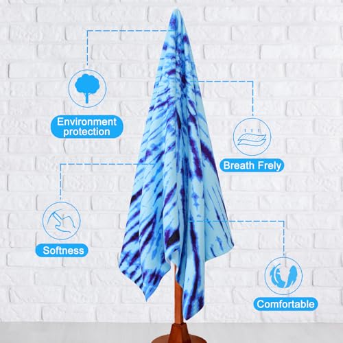 Genovega Oversized Terry Beach Towel 36 x 72 in Soft Extra Large XL Big Pool Towels Adults Clearance Blanket Travel Essentials Cruise Accessories Must Haves Vacation Stuff Lounge Chair Cover Bohemian - color: Bohemian Blue