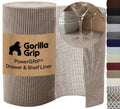 GORILLA GRIP powerGRIP Drawer Shelf and Cabinet Liner, Thick Strong Hold, Non-Adhesive Liners Protect Kitchen Cabinets and Cupboard, Bathroom Drawers, Easy Install, Breathable Mat, 12" x10', Beige - color: Beige, size: 12" X 10', style: 12" x 10'