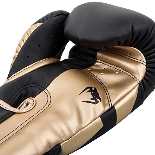 Venum Elite Boxing Gloves - color: Black/Gold, size: 10-Ounce