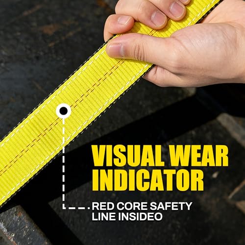 2''x 10FT Lift Sling Web Strap/Wear Guard End, Heavy Duty Flat Eye Lifting Sling with 15,000 lbs Reinforced Loops for Tree Saver Lifting Furniture Appliances Machine 2PK - size: 10ft