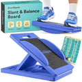 Slant Boards for Exercise, Wooden Slant Board, Calf Stretch Board with 7 Incline Angles, Velour Board, Balance Board & Calf Stretcher, Portable Incline Board for Physical Therapy, Ankle Mobility, Heel & Knees - color: Blue