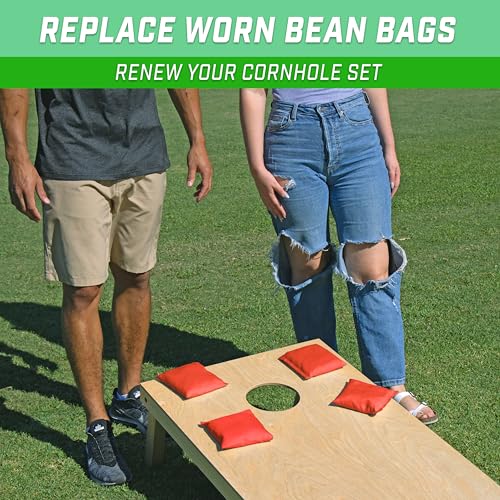 GoSports Classic Cornhole Bean Bags Set of 4-16 Colors Available - Regulation All Weather, Mix and Match - color: Red