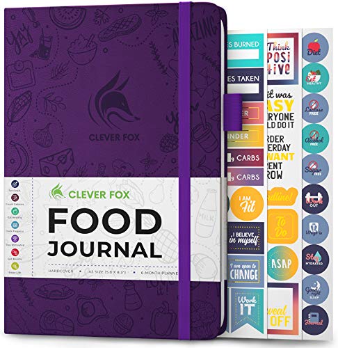 Clever Fox Food Journal - Daily Food Diary, Meal Planner to Track Calories & Nutrients, Weight Tracker Notebook, A5 (Purple) - color: Purple, size: A5 (5.8'' x 8.3'')