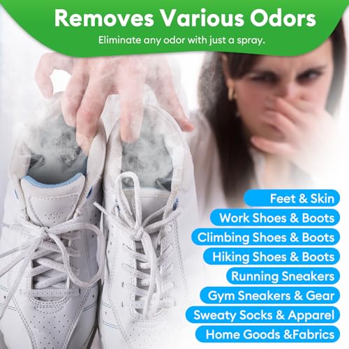 Foot & Shoe Deodorizer Spray, Odor Eliminator for Smelly Shoes & Feet | 5 fl oz, Instantly Eliminates Odors from Shoes, Boots, Sneakers & Feet, Long-Lasting Freshness for Everyday Wear - size: 5 Fl Oz (Pack of 1)