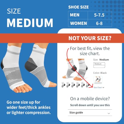 6 Pairs Compression Socks Men & Women Ankle Brace Plantar Fasciitis Socks | Ankle Compression Sleeve with Arch Support for Plantar Fasciitis Relief, Achilles Tendonitis Relief, Heel Pain & Swelling - color: White(6 Pairs), size: Medium (6 Pair)