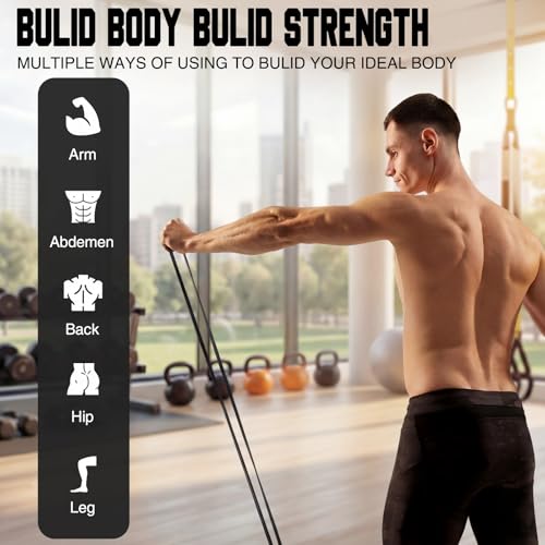 Thenshop 20 Pcs 4 Sets Resistance Bands 5 Levels Pull up Assistance Bands Long Heavy Duty Exercise Workout Band Straps for Working Out Muscle Training Physical Therapy Muscle Training Men and Women