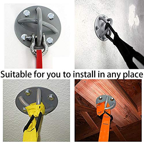 Wall Ceiling Mount Bracket for Gym & Home Suspension Straps Anchor for Olympic Rings Fitness Training Yoga Swing Battle Ropes Resistance Band & Boxing Equipment