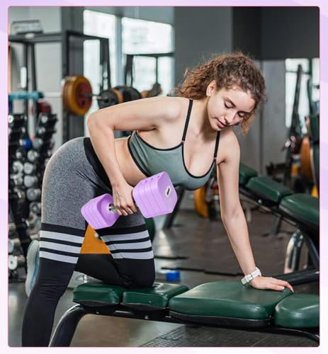Adjustable Dumbbell Set for Women Men 7.5LB/10LB/15LB/20LB/25LB Pair | Stable Free Weight Hand Weights with Metal Handle for Home Gym Fitness Rehab Pilates Yoga Strength Training Equipments - color: Purple, size: 20LB SINGLE