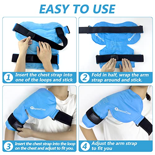 RelaxCoo Shoulder Ice Pack Rotator Cuff Cold Therapy, Reusable Gel Ice Wrap for Shoulder Injuries & Pain Relief, Bursitis, Tendonitis, Swelling, Recovery for Man and Women - style: SHOULDER 1 PACK